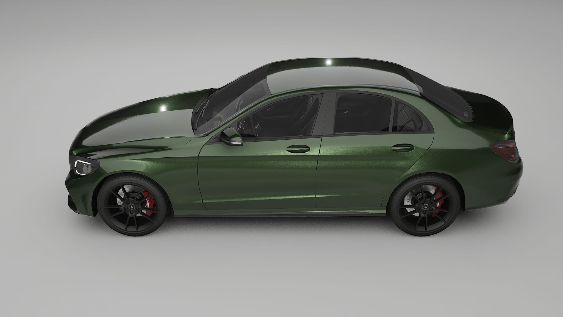 Mercedes C-Class W205 AMG sedan TPU Paint Protection Film | LAGOON Color Change PPF Full Pre-Cut Kit