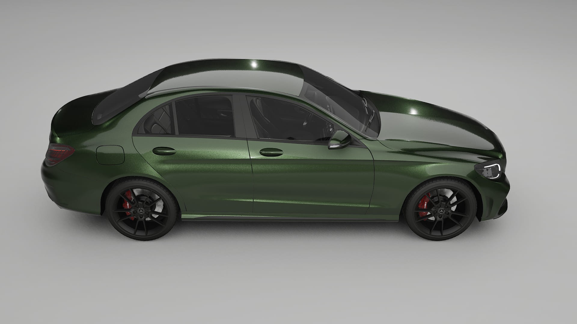 Mercedes C-Class W205 AMG sedan TPU Paint Protection Film | LAGOON Color Change PPF Full Pre-Cut Kit