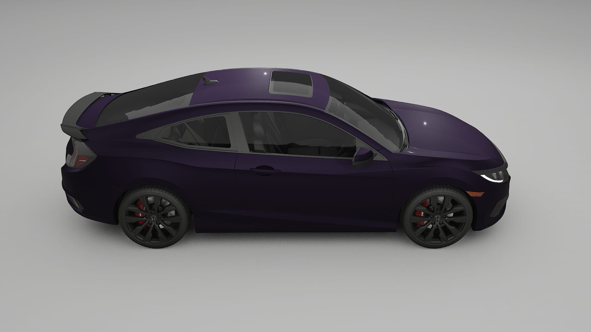 Honda Civic coupe prefacelift pre-LCI TPU Paint Protection Film | VIOLET Color Change PPF Full Pre-Cut Kit