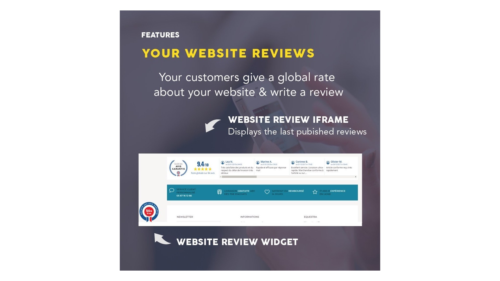 Funkce pro sběr a zviditelnění zákaznických recenzí