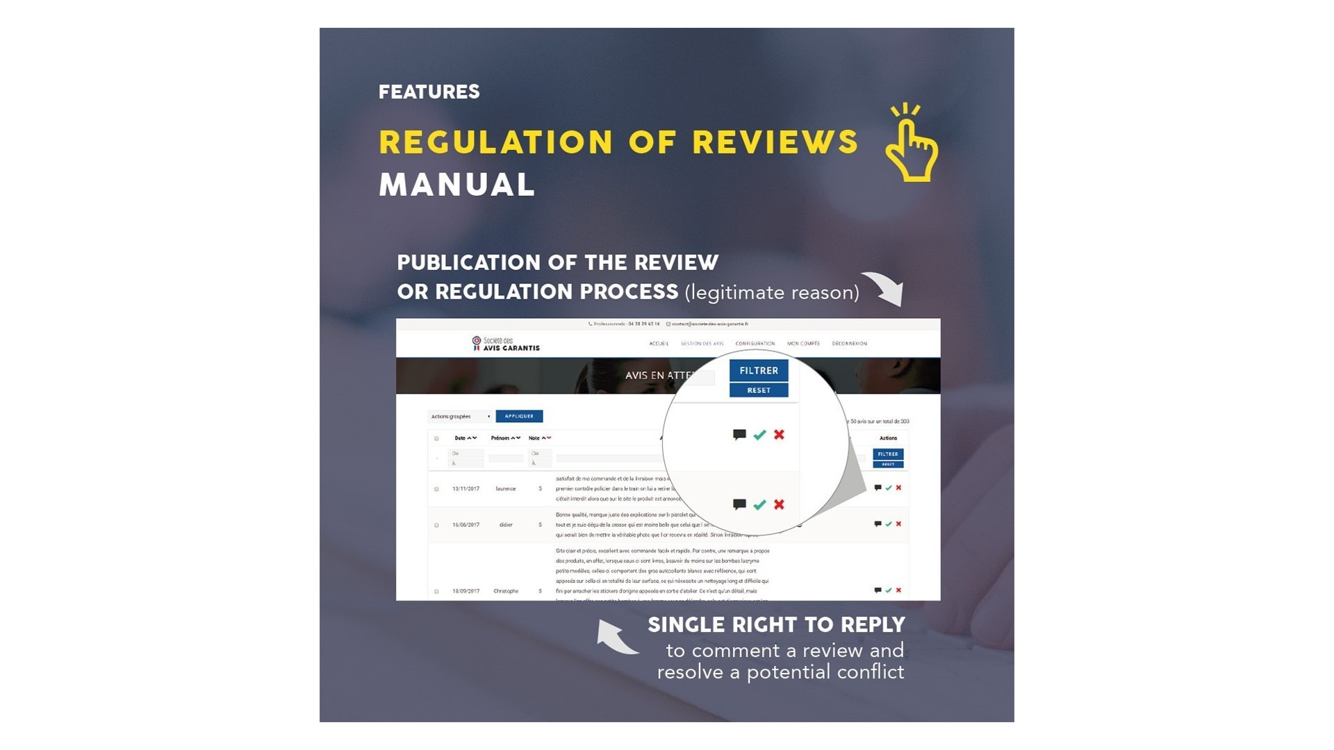 Funkce pro sběr a zviditelnění zákaznických recenzí