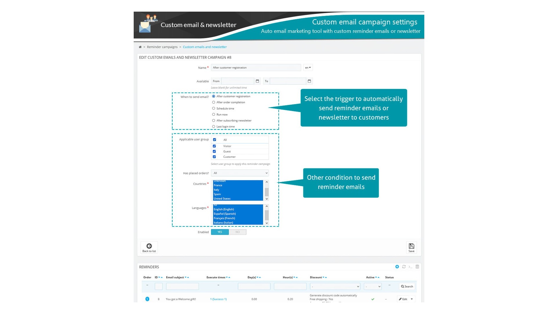 Automatizované připomenutí opuštěného košíku pro zvýšení prodeje