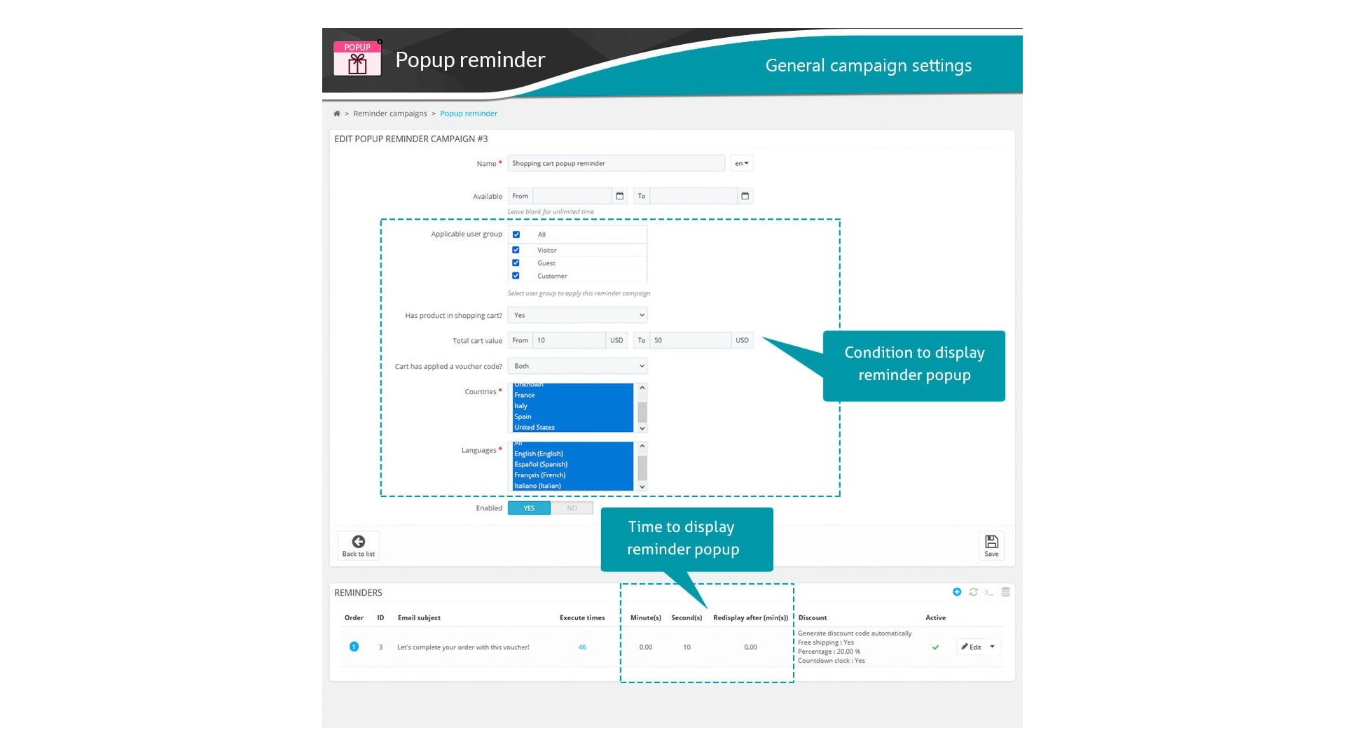 Automatizované připomenutí opuštěného košíku pro zvýšení prodeje