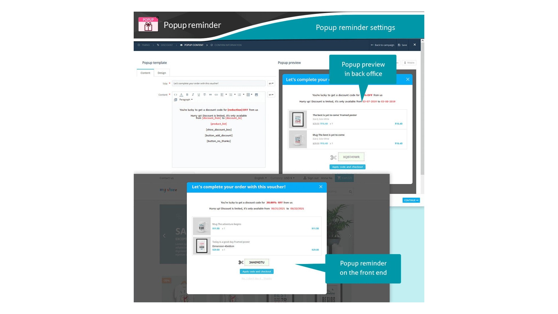 Automatizované připomenutí opuštěného košíku pro zvýšení prodeje