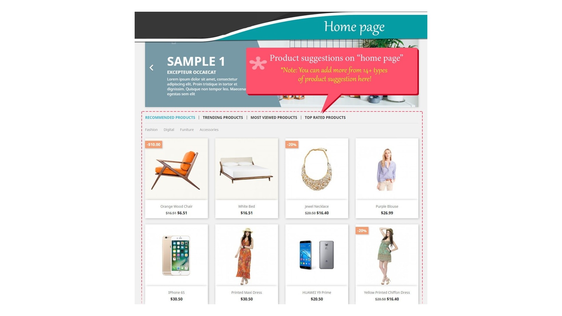 Funkce pro efektivní křížový prodej a upsell produktů