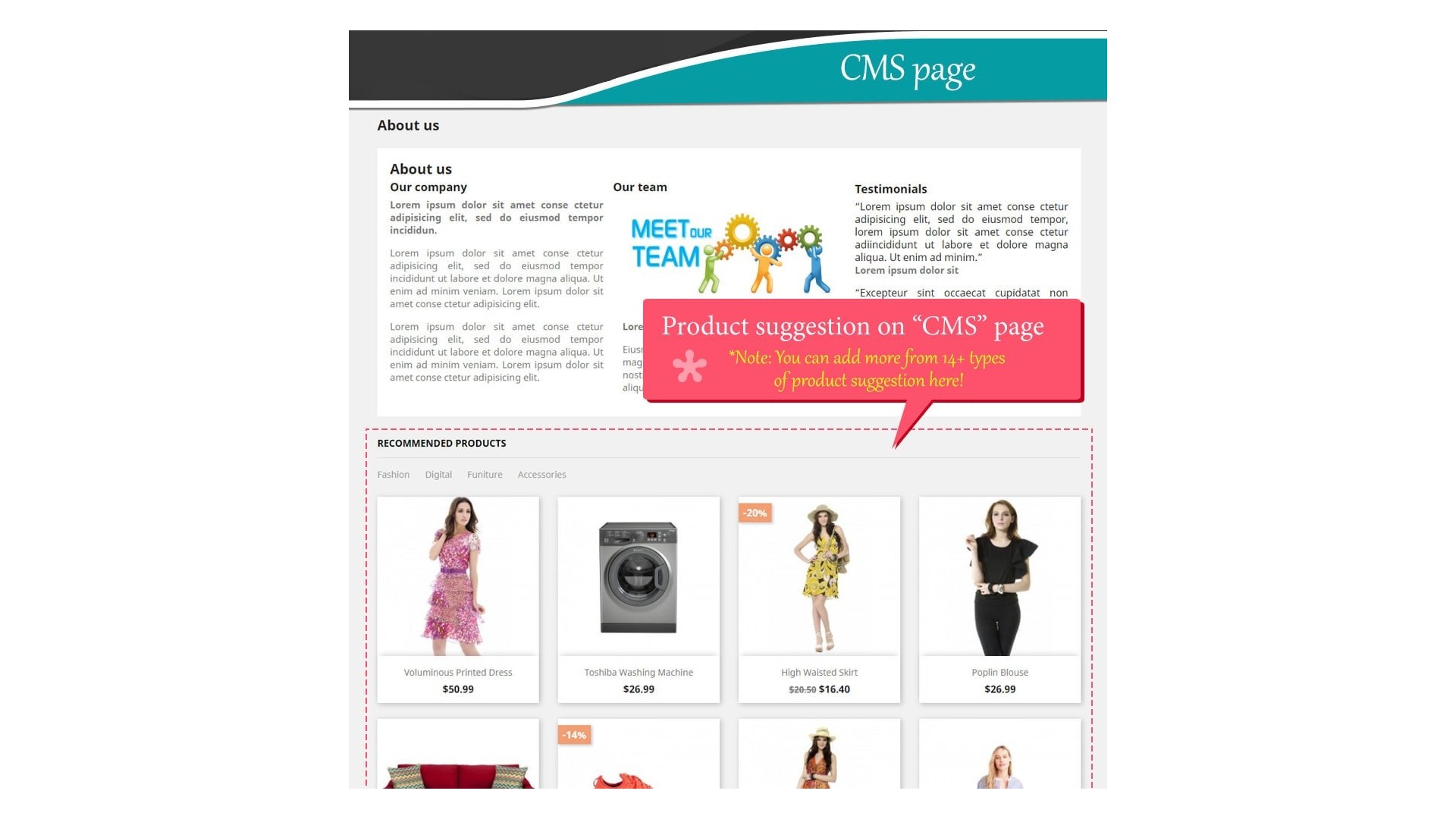 Funkce pro efektivní křížový prodej a upsell produktů