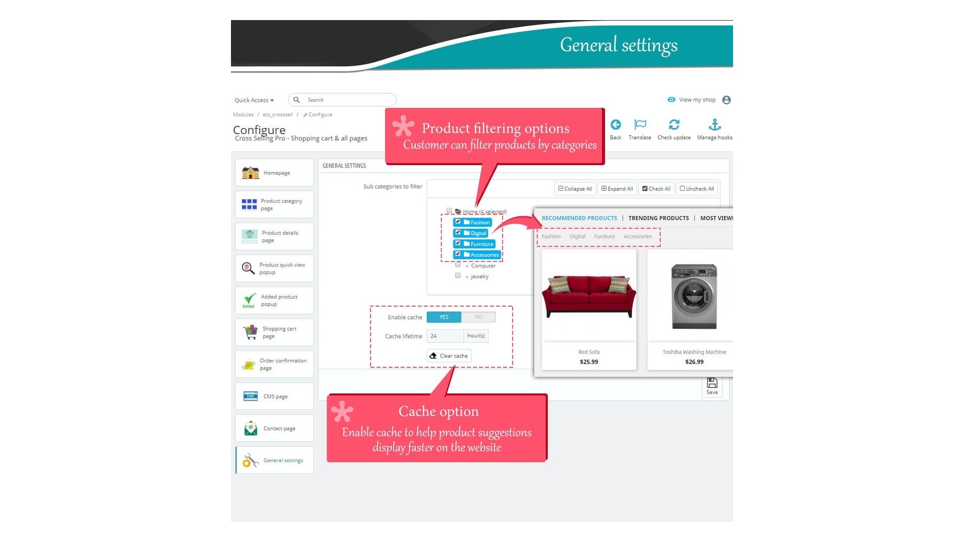 Funkce pro efektivní křížový prodej a upsell produktů