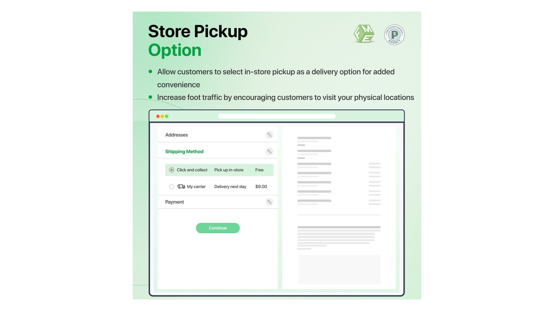 Funkce pro vyhledání obchodu a vyzvednutí s Google Maps