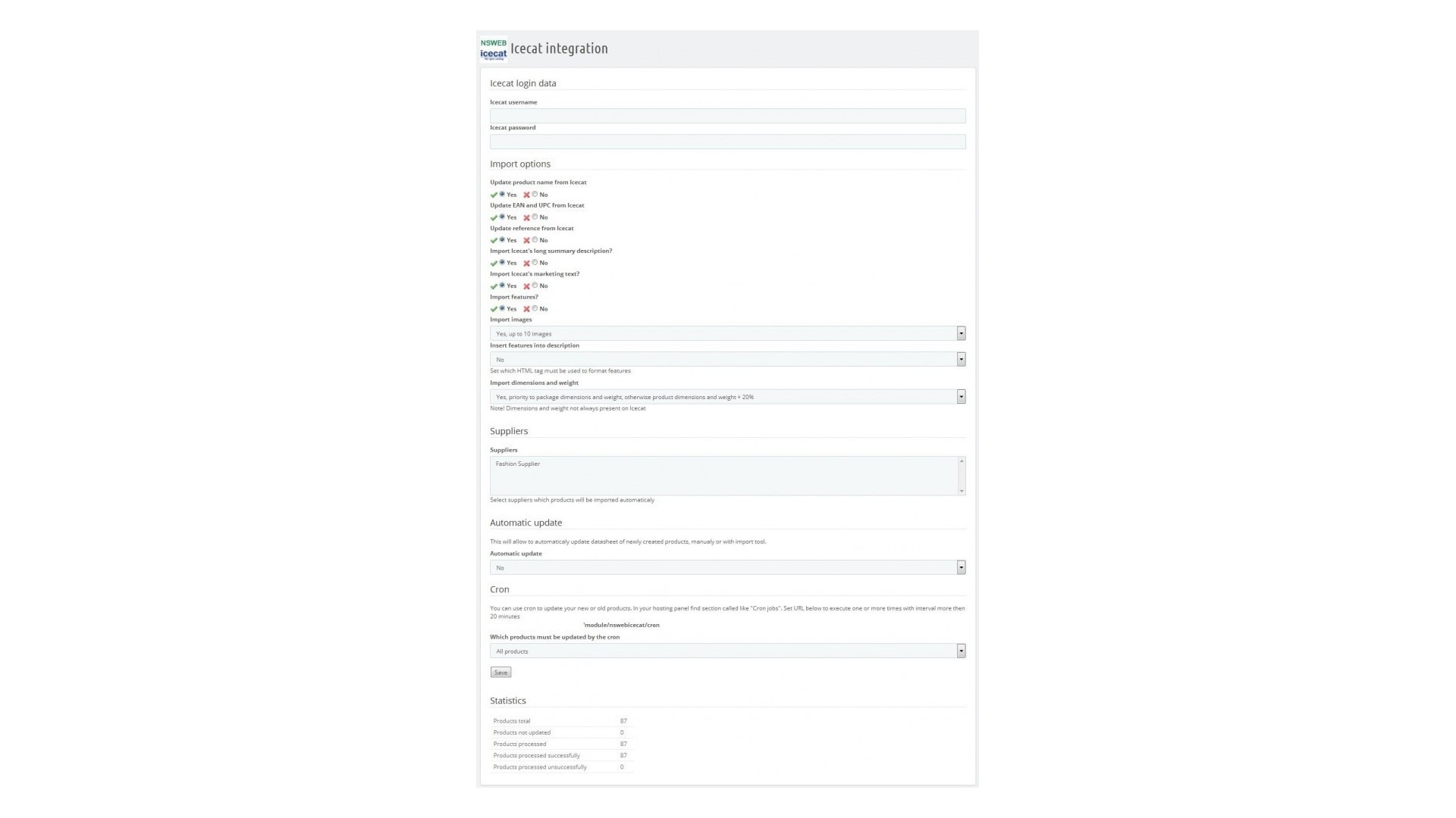 Automatizované importování dat z Icecat pro efektivní správu produktu