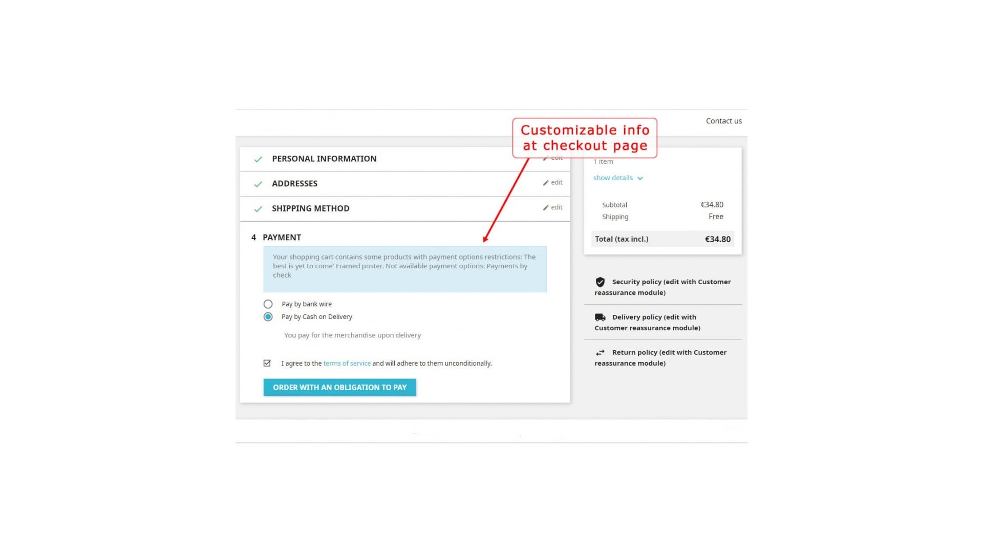 Omezení platebních metod podle produktů a kategorií