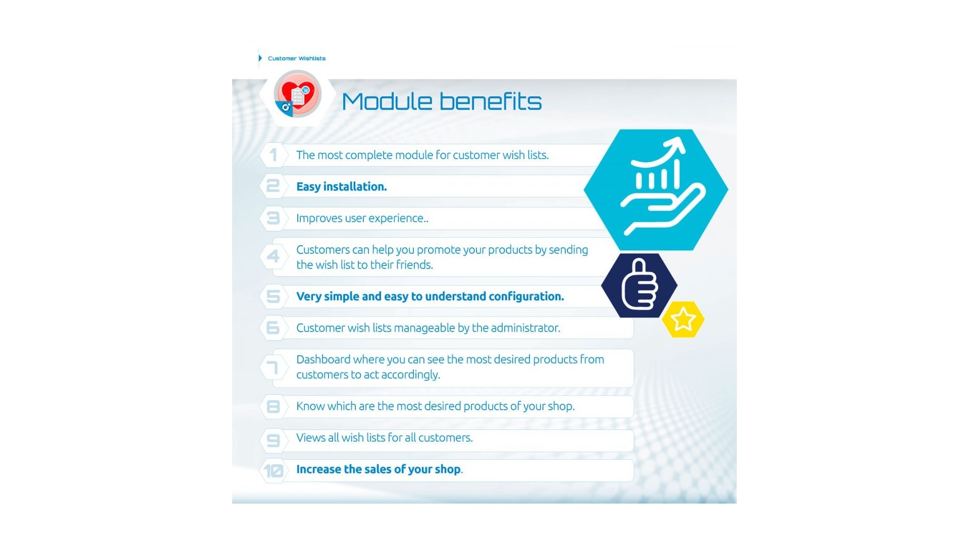 Funkce pro vytváření a správu přání zákazníků