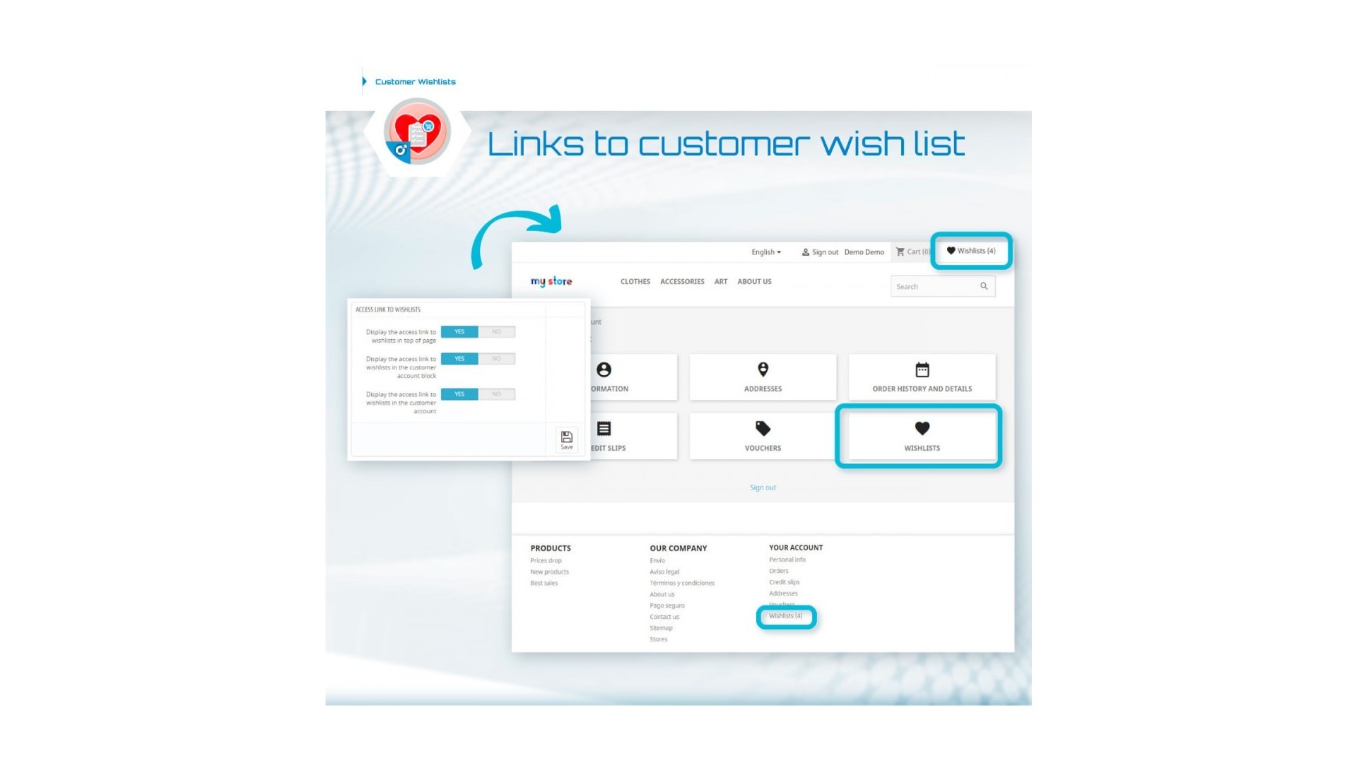 Funkce pro vytváření a správu přání zákazníků