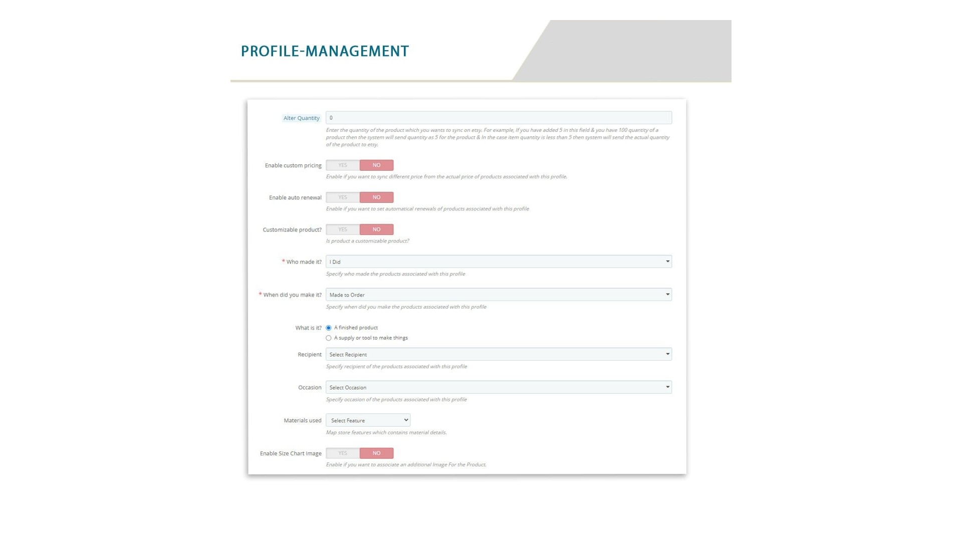 Etsy Marketplace Integrace pro snadnou synchronizaci produktů
