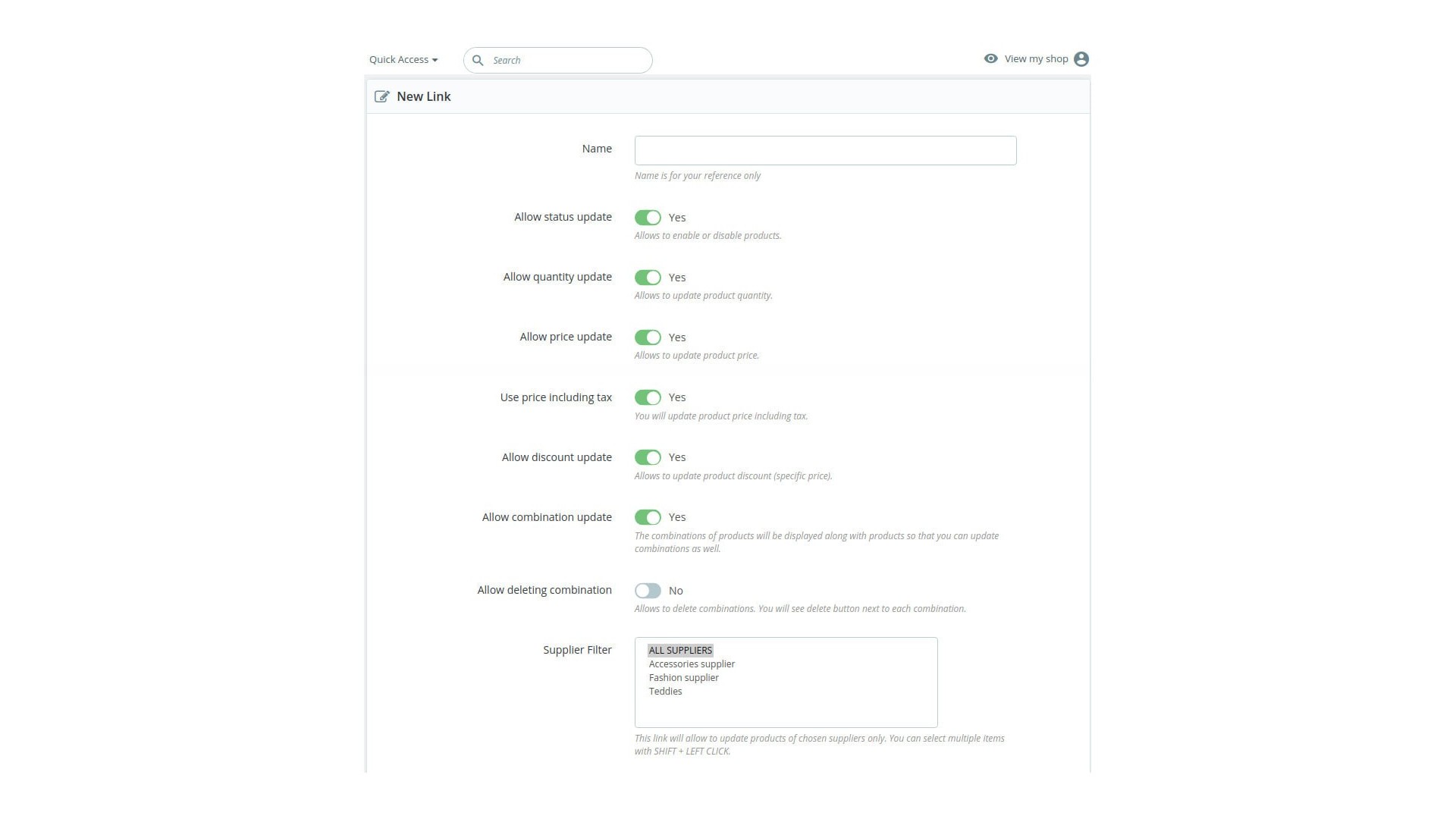 Snadná aktualizace cen, množství a stavu produktů