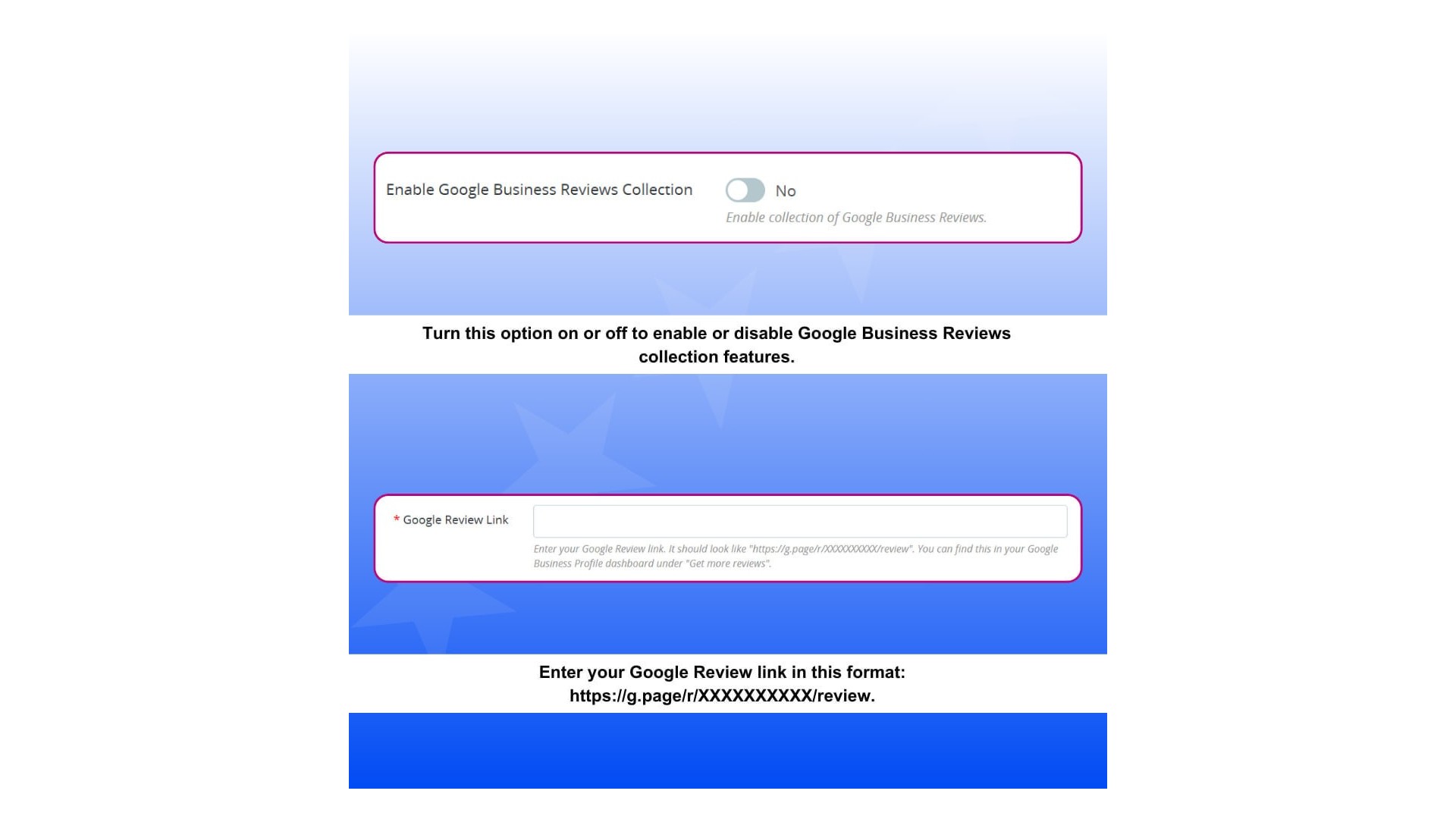 Funkce pro sběr a zobrazení Google recenzí