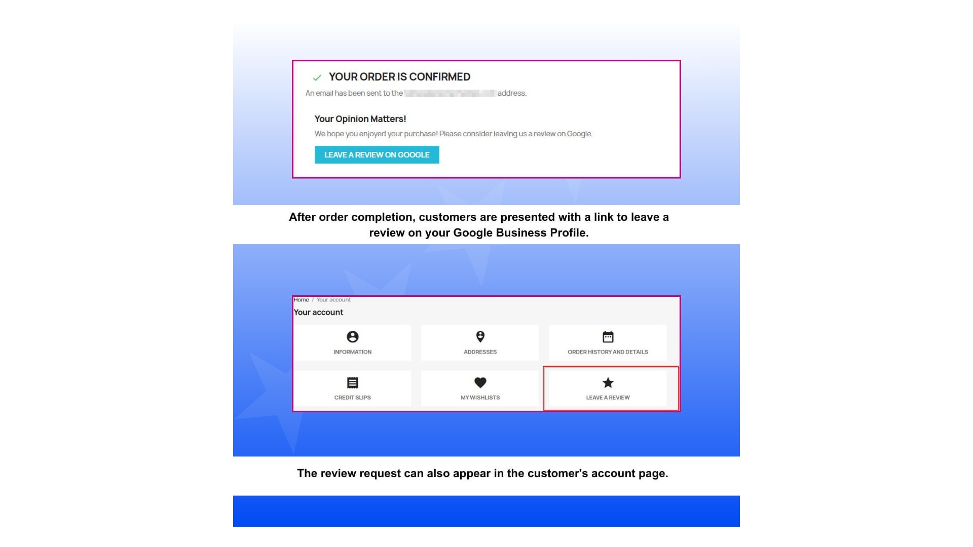 Funkce pro sběr a zobrazení Google recenzí