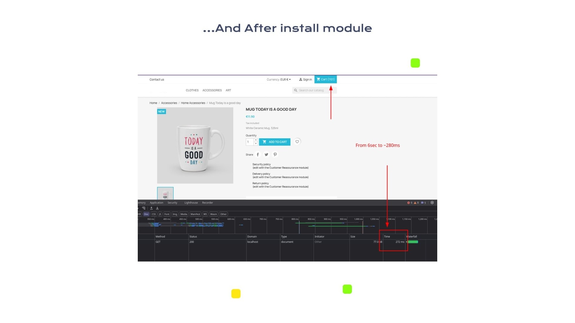 Rychlá funkce pro nákupní košíky s velkým množstvím produktů