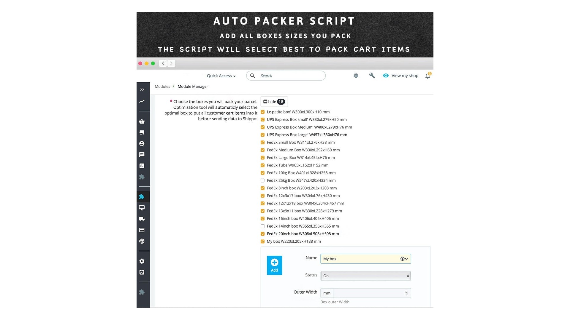 Živě aktualizované sazby dopravy pro váš e-shop