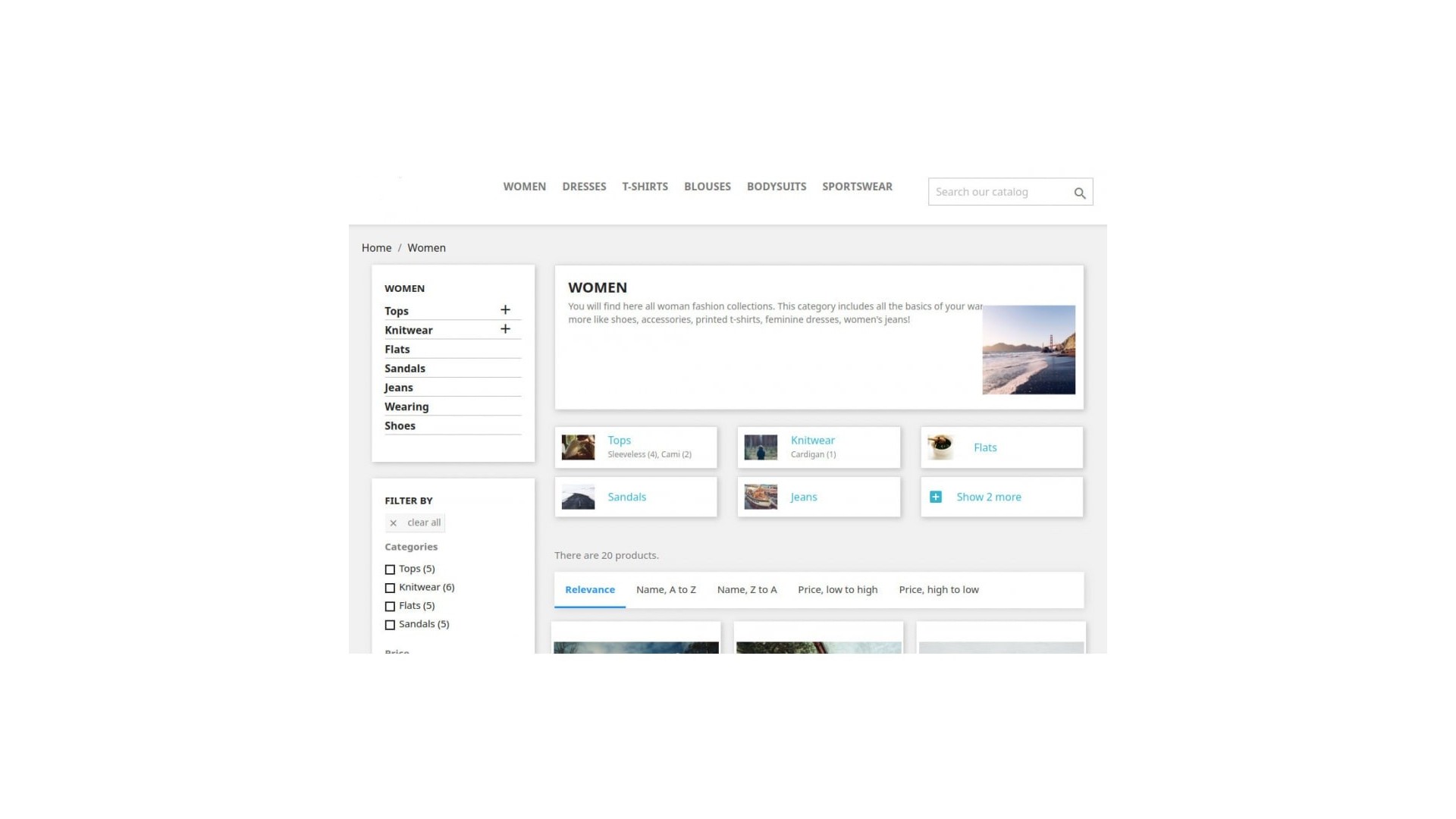 Rychlé zobrazení podkategorií pro lepší navigaci