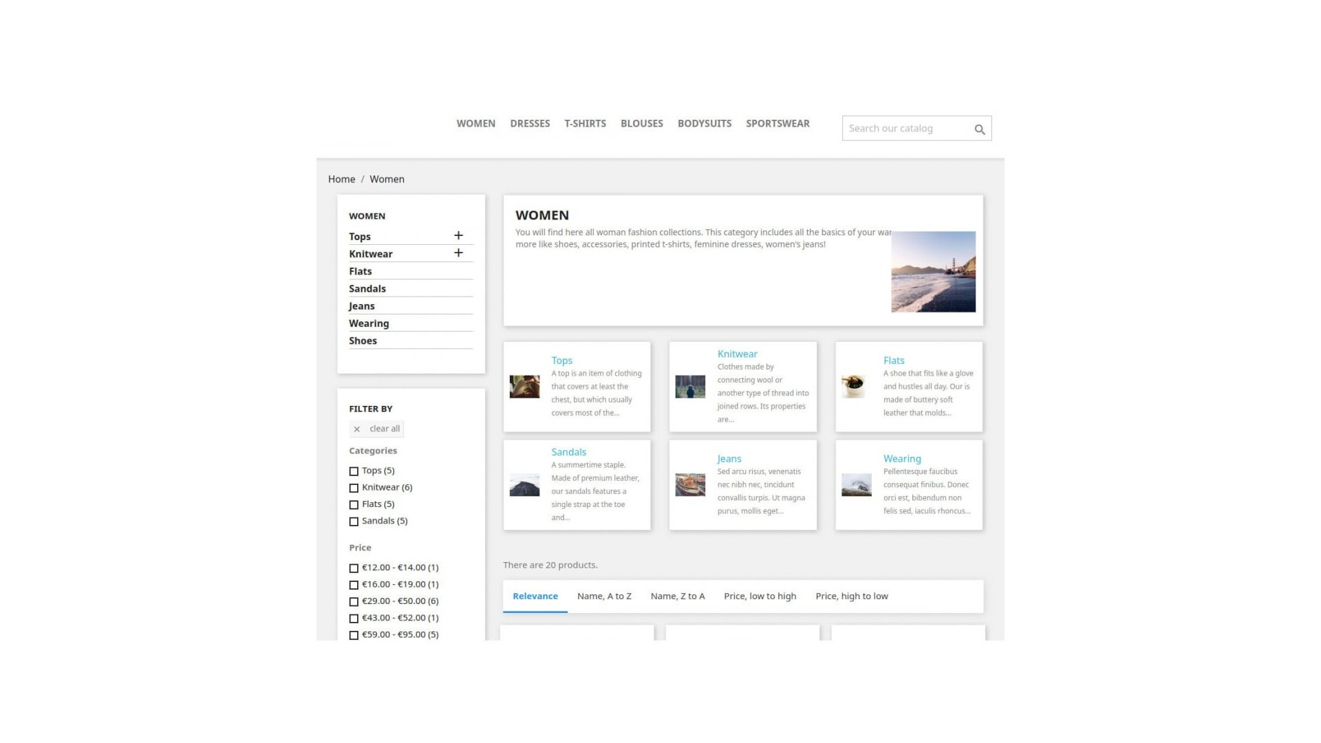 Rychlé zobrazení podkategorií pro lepší navigaci