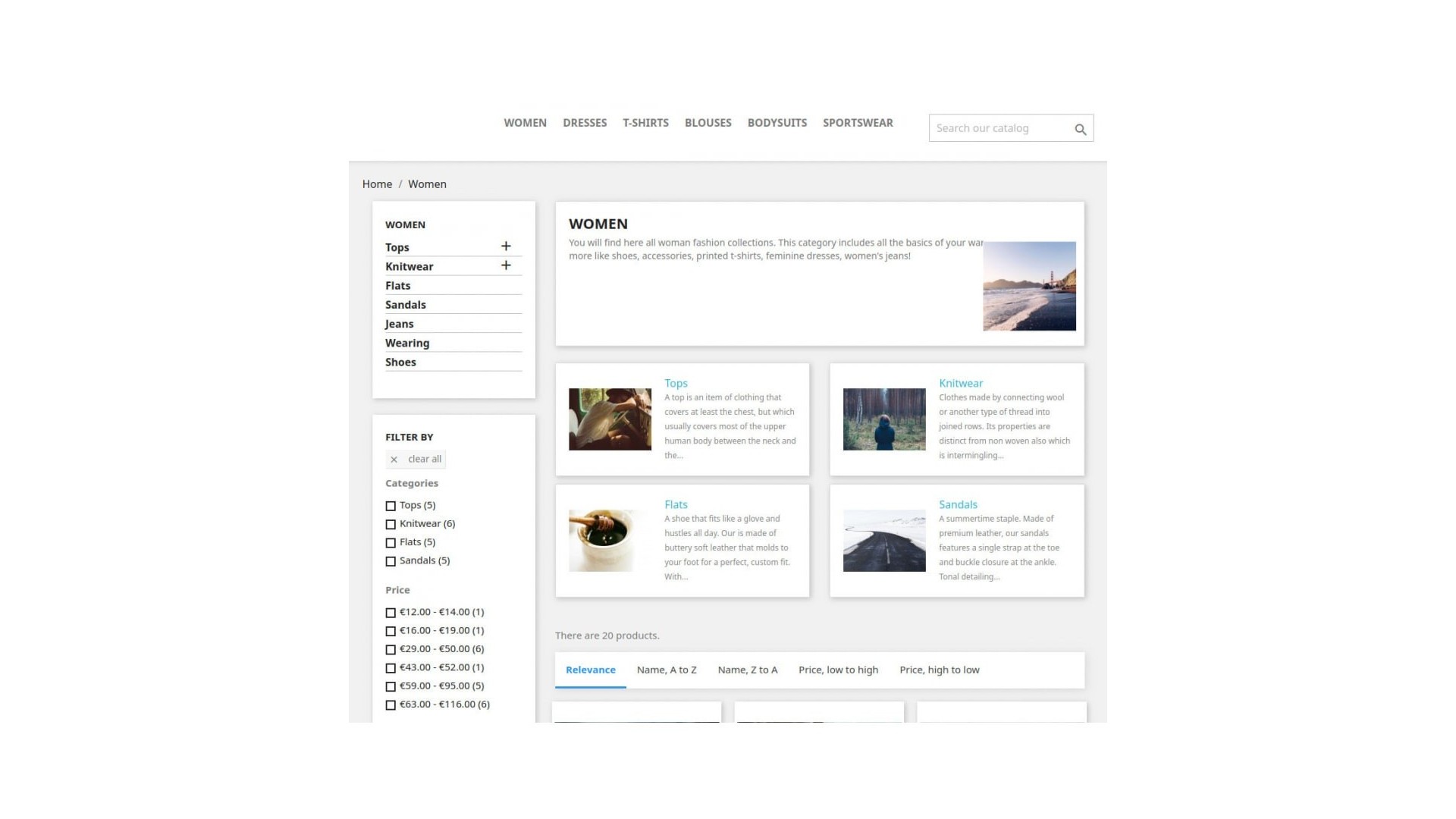 Rychlé zobrazení podkategorií pro lepší navigaci