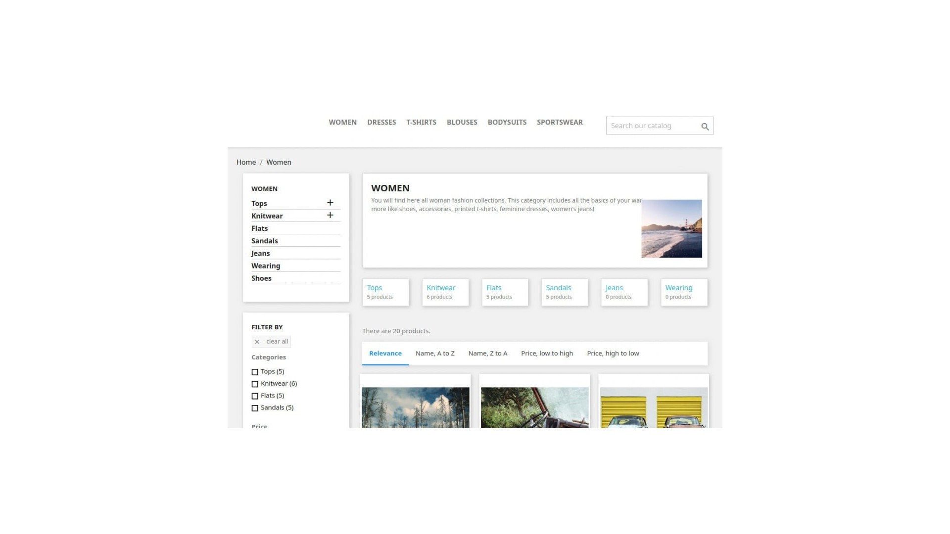 Rychlé zobrazení podkategorií pro lepší navigaci