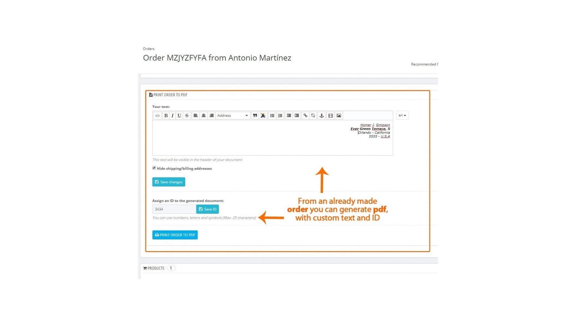 Funkce pro generování PDF a DOC z nákupního košíku