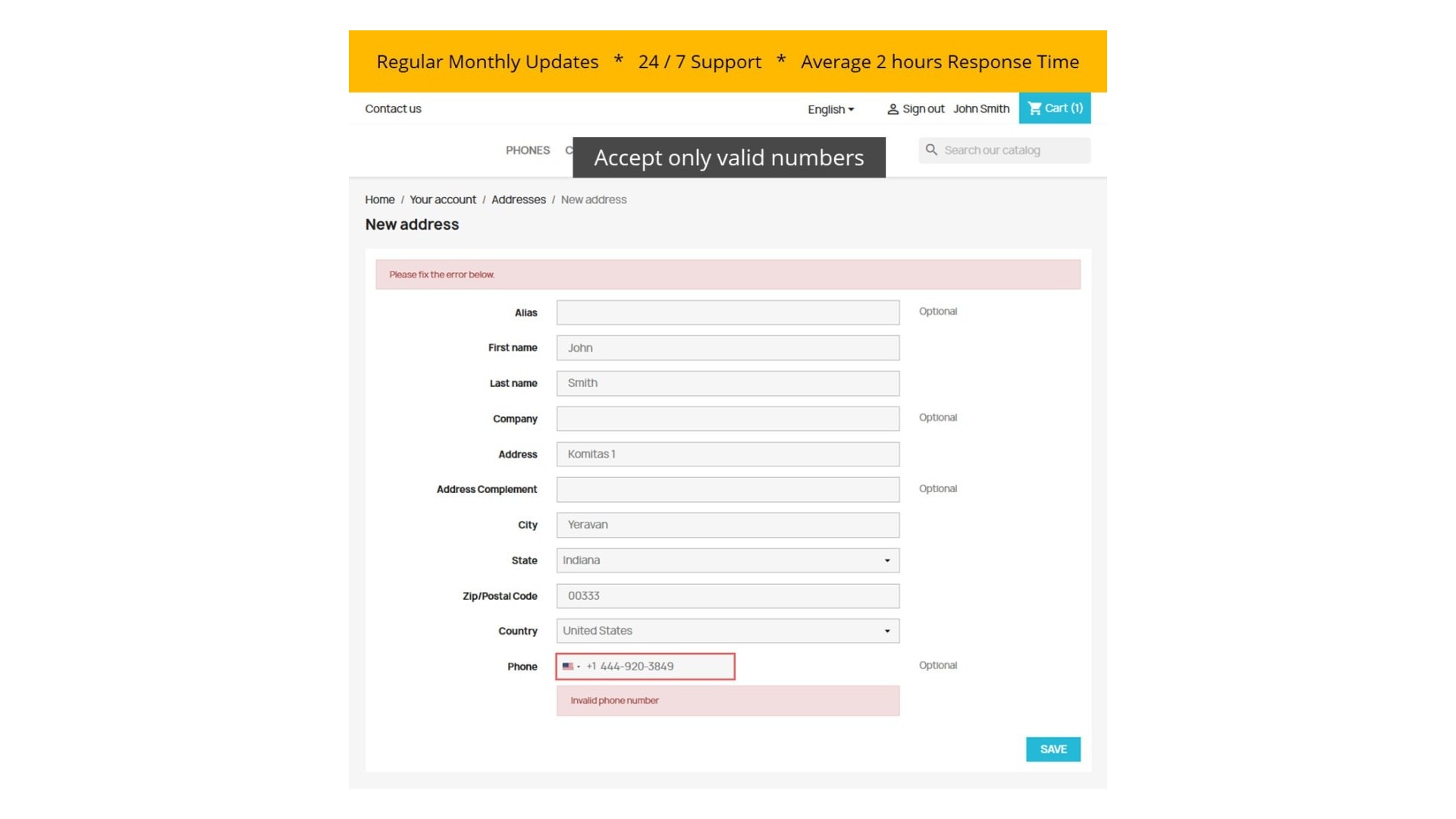 Validátor a formátovač mezinárodních telefonních čísel