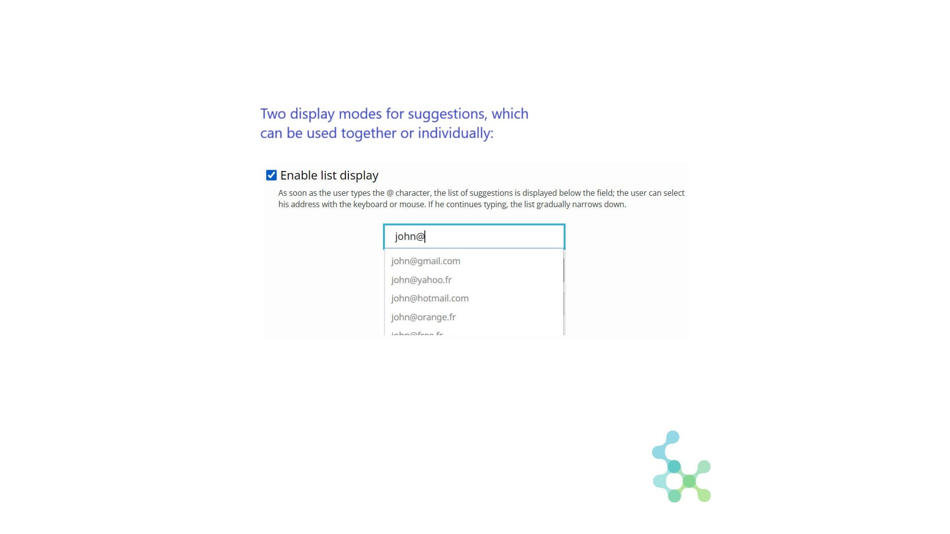 Inteligentní doplňování e-mailových adres pro snadné zadání 2