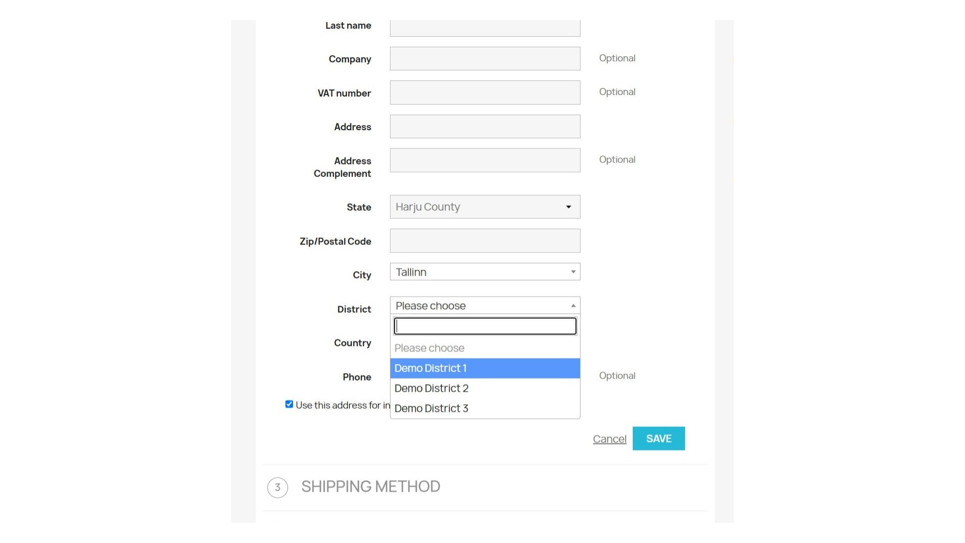 Funkce pro výběr města a náklady na dopravu