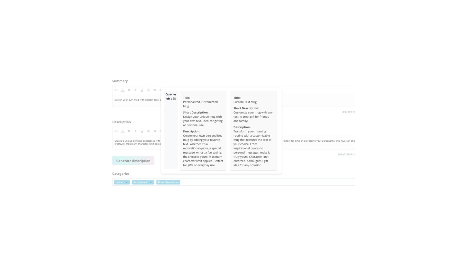 Automatické generování popisů produktů z obrázků