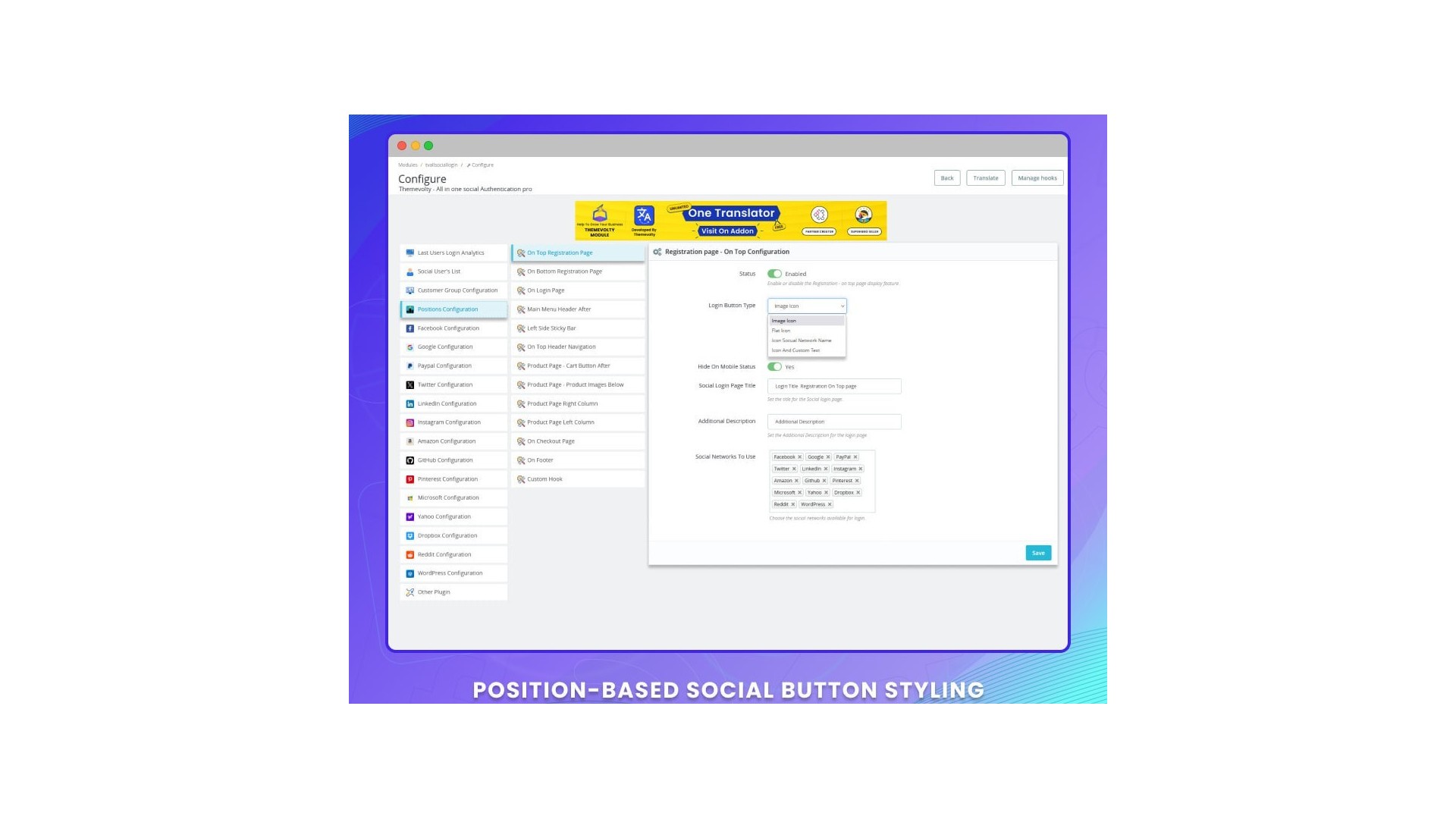 Chytré sociální přihlášení 14 v 1 s analýzou a designem