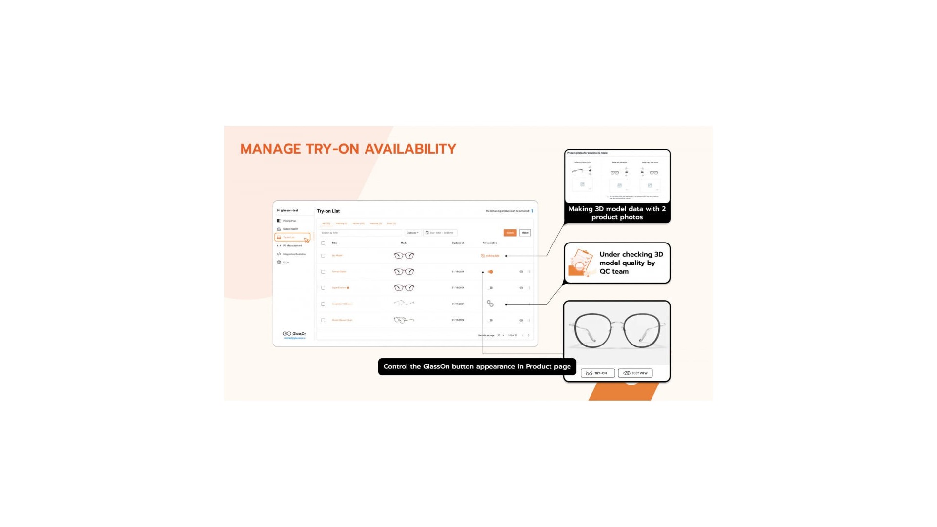 Virtuální zkoušení brýlí pro pohodlný nákup