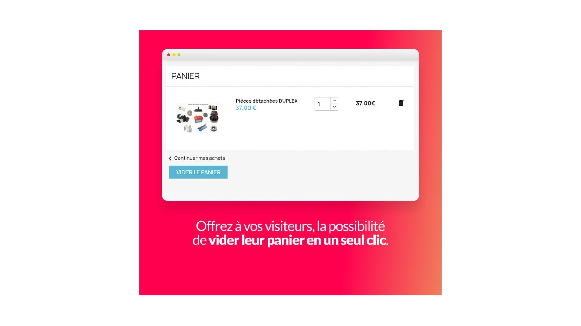 Tlačítko pro rychlé vyprázdnění košíku