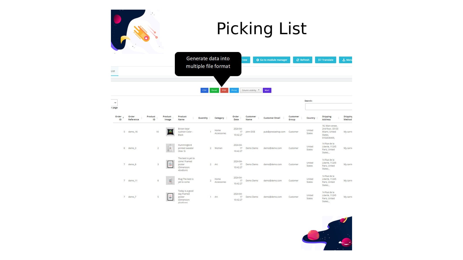 Funkce pro efektivní správu výběru a balení objednávek