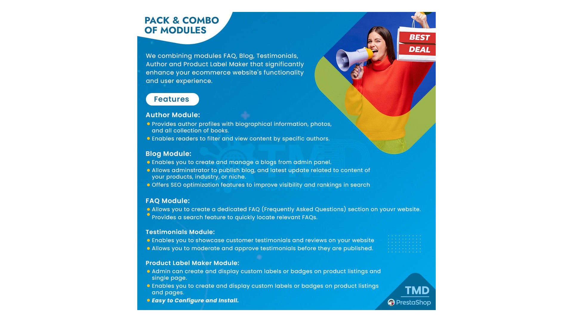 Komplexní balíček funkcí pro e-shop: Blog, FAQ, Reference, Autor, Štítky