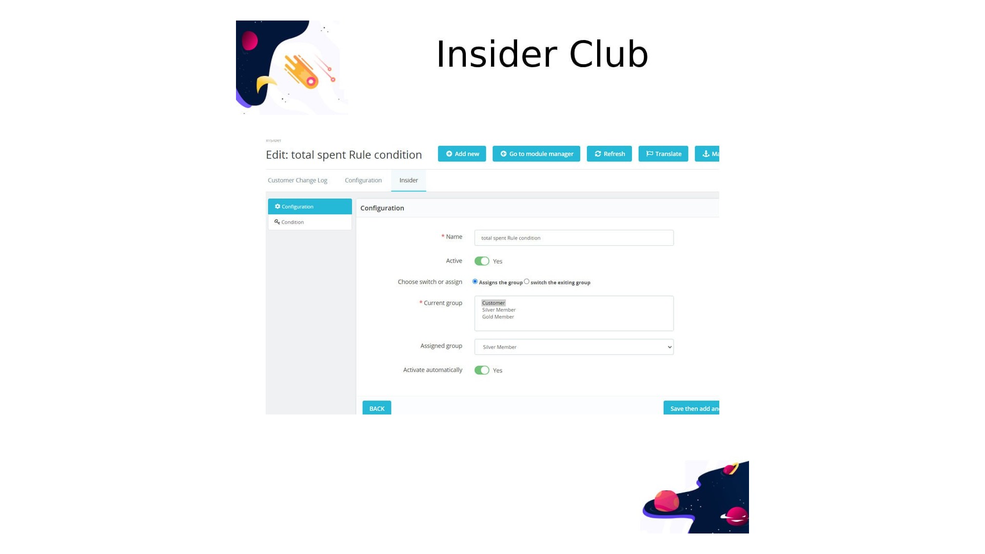 Insider Club - Automatické přepínání zákaznických skupin podle nákupů