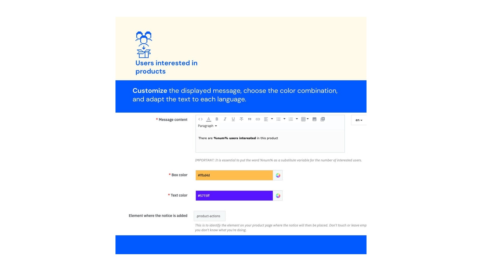 Funkce pro zobrazení zájmu o produkty v reálném čase