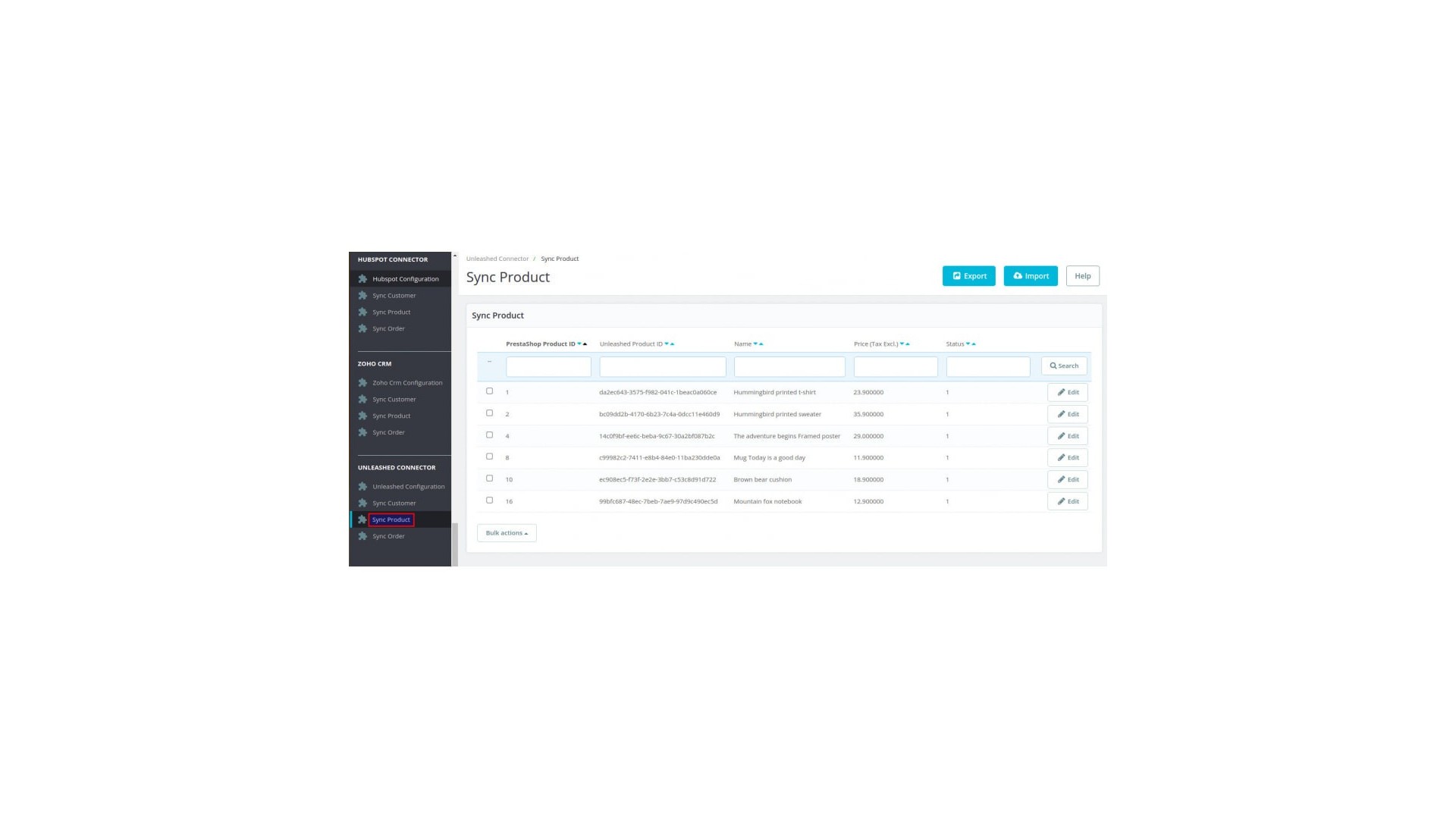 Synchronizace dat mezi Unleashed a vaším obchodem