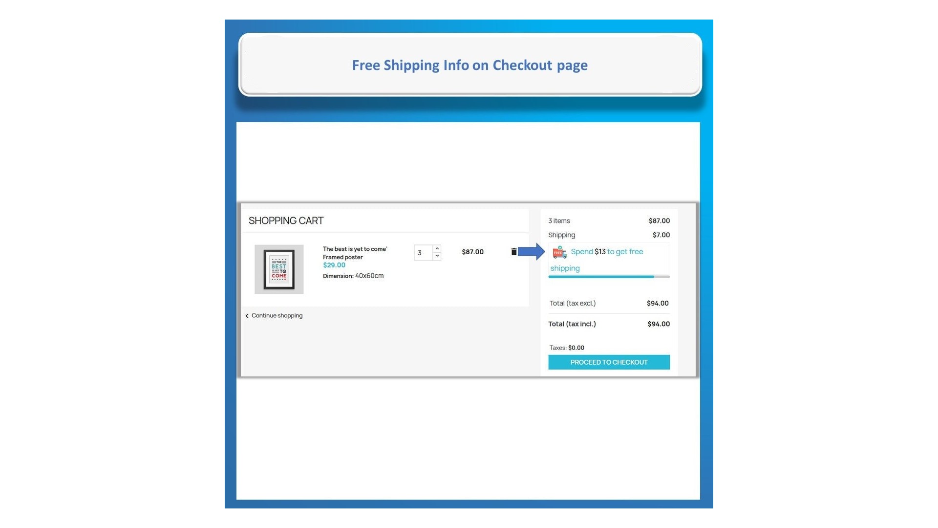 Funkce pro sledování zbývající částky k bezplatné dopravě