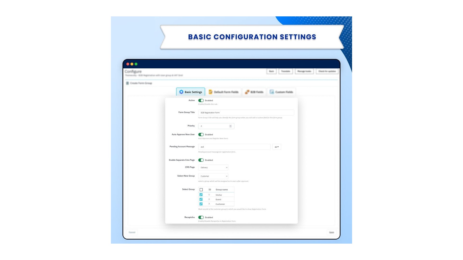 Funkce B2B Registrace s Automatickým Přiřazením Skupin