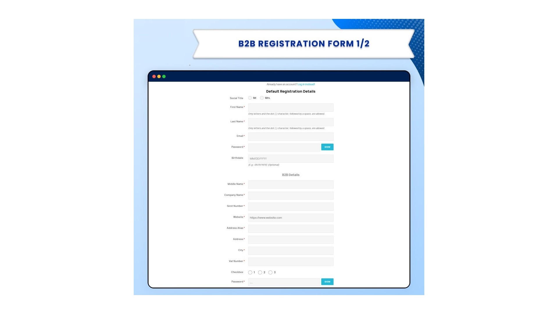Funkce B2B Registrace s Automatickým Přiřazením Skupin