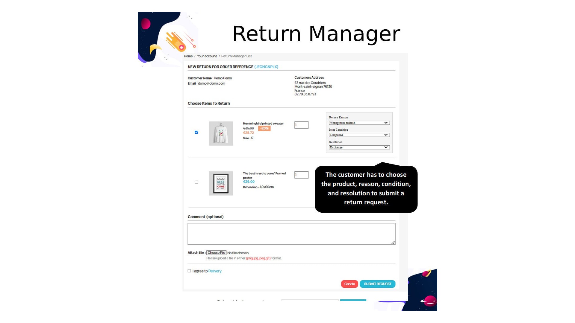 Jednoduchý manažer vrácení produktů s RMA funkcí