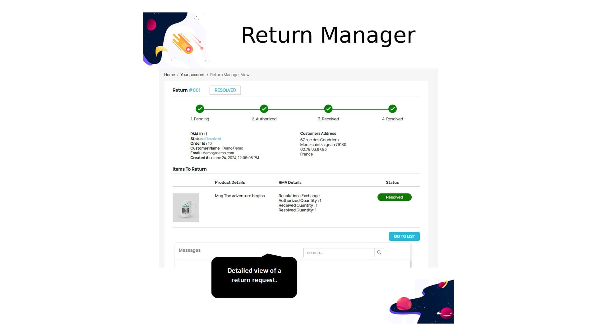 Jednoduchý manažer vrácení produktů s RMA funkcí