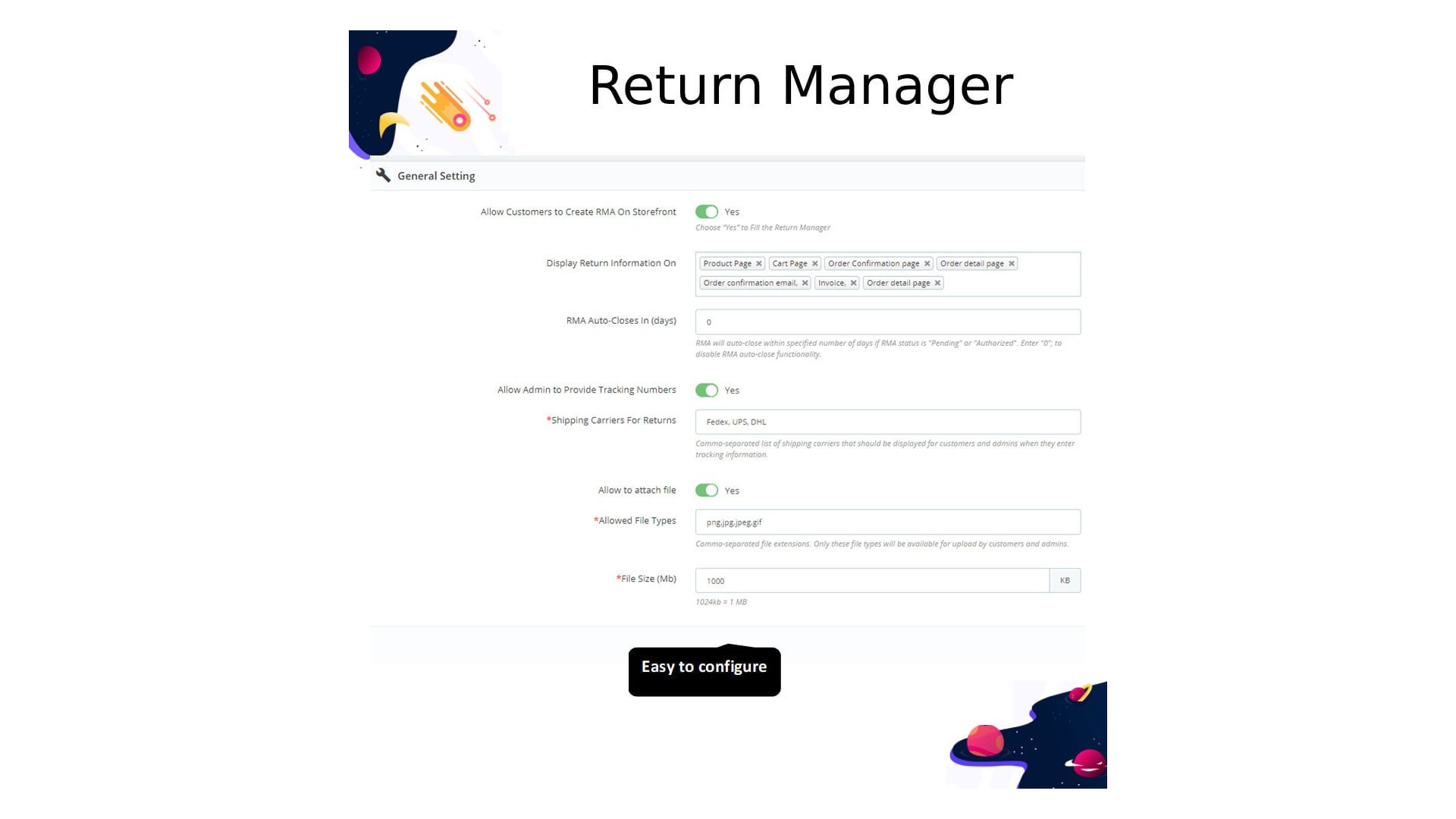 Jednoduchý manažer vrácení produktů s RMA funkcí