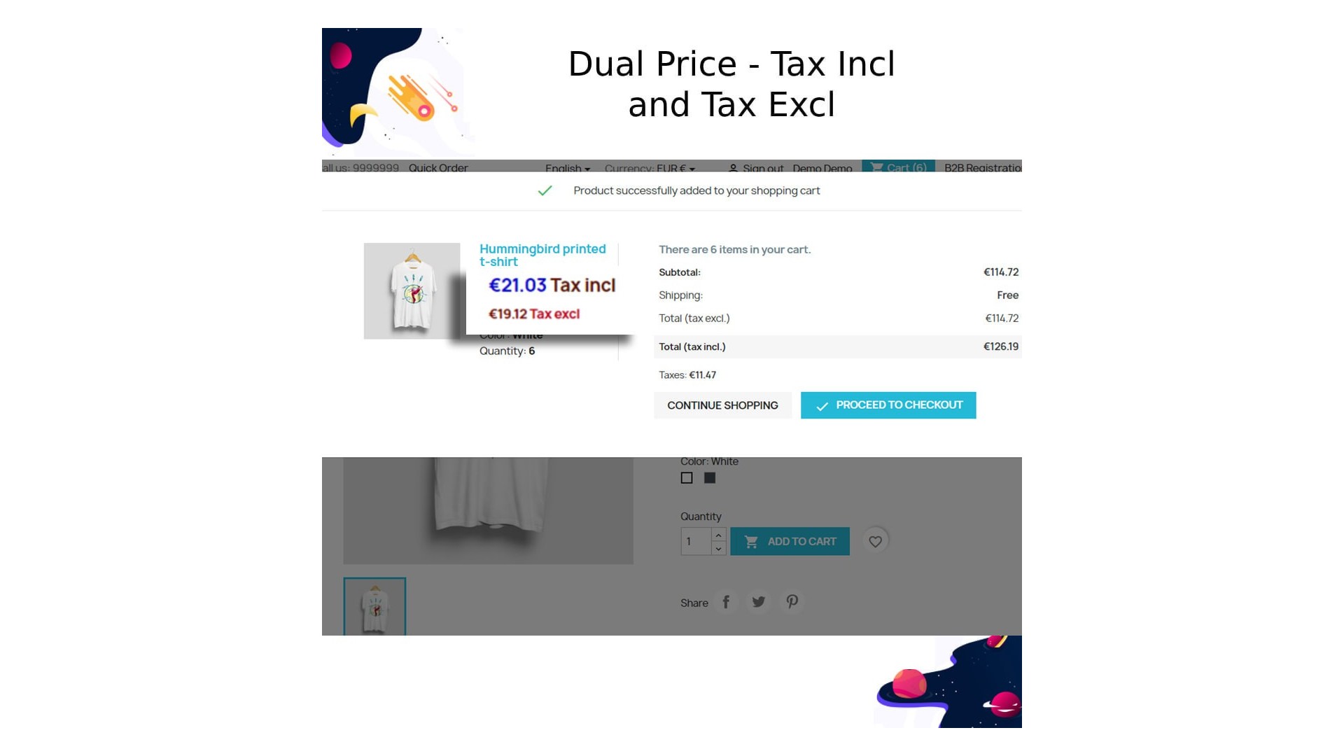 Funkce dvojího zobrazení cen s daní a bez daně