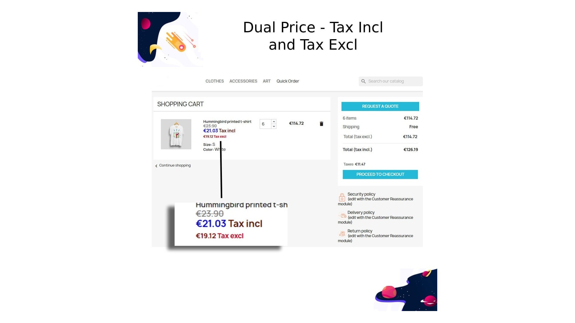 Funkce dvojího zobrazení cen s daní a bez daně