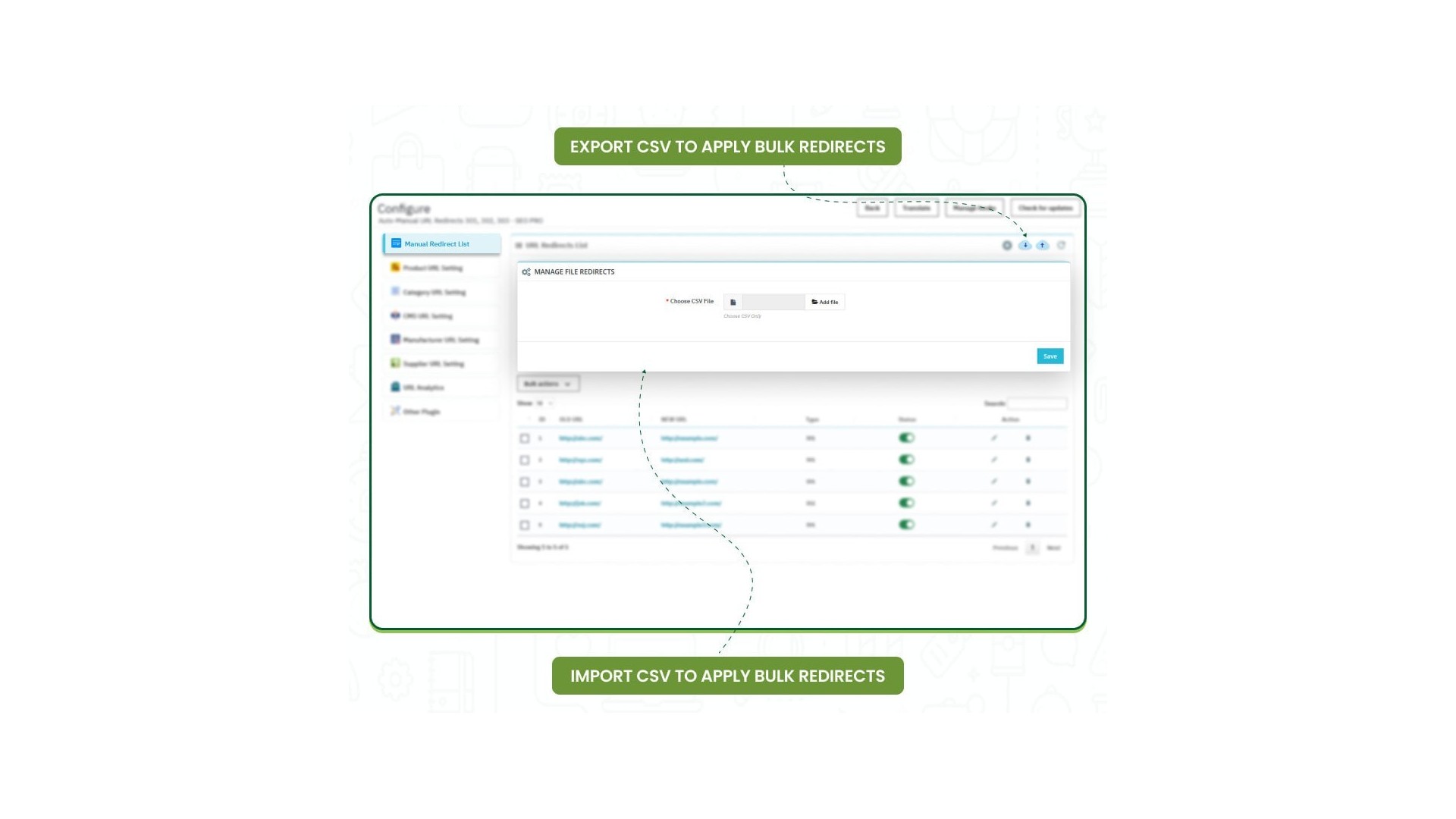 Funkce pro automatické a manuální přesměrování URL 301, 302, 303