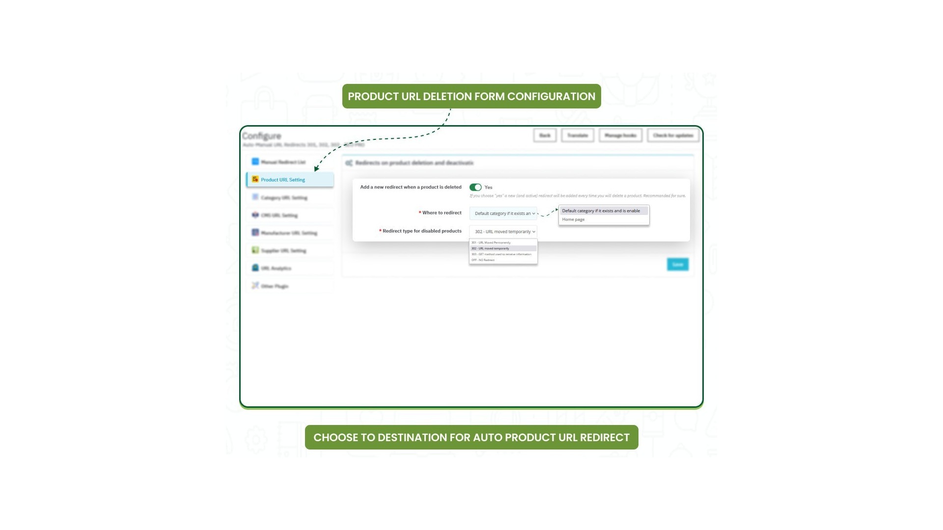 Funkce pro automatické a manuální přesměrování URL 301, 302, 303