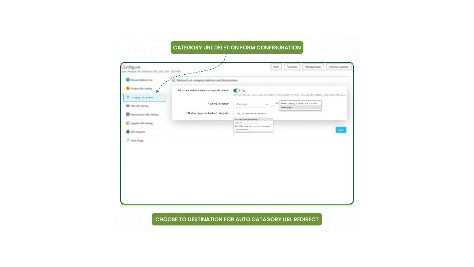 Funkce pro automatické a manuální přesměrování URL 301, 302, 303